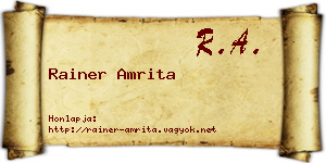 Rainer Amrita névjegykártya